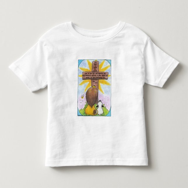 T-shirt Pour Les Tous Petits Lion et agneau à la croix (Devant)