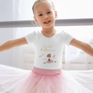 T-shirt Pour Les Tous Petits Little Ballerina Pink Ballet Girls Nom