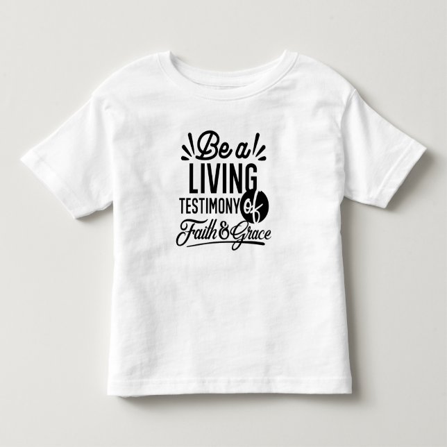 T-shirt Pour Les Tous Petits Living Testimony Bible Quote Christian Motivation (Devant)
