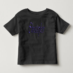 T-shirt Pour Les Tous Petits Logo du nom de Christopher bleu,