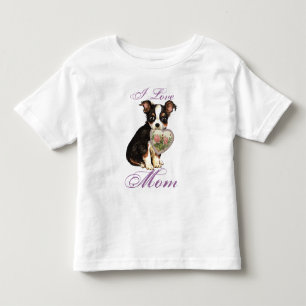 T-shirt Pour Les Tous Petits Long manteau Chihuahua Coeur Maman
