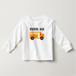 T-shirt Pour Les Tous Petits Longue douille d'autobus scolaire d'école d'enfant
