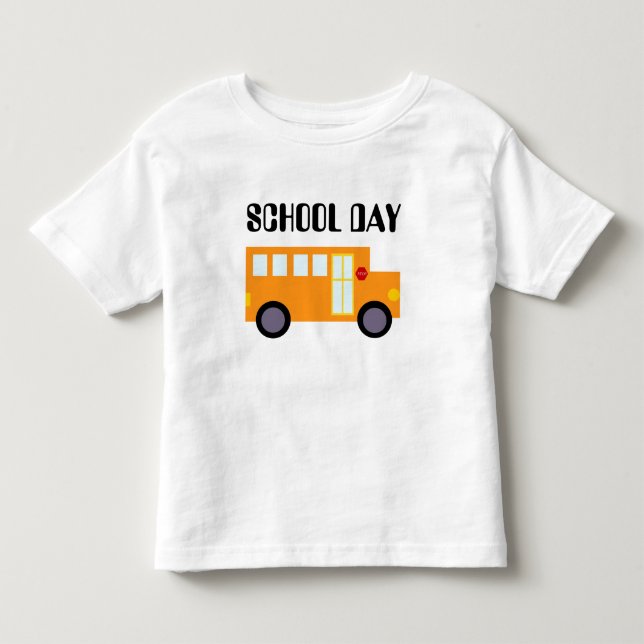 T-shirt Pour Les Tous Petits Longue douille d'autobus scolaire d'école d'enfant (Devant)