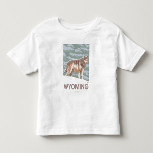 T-shirt Pour Les Tous Petits Loup gris StandingWyoming