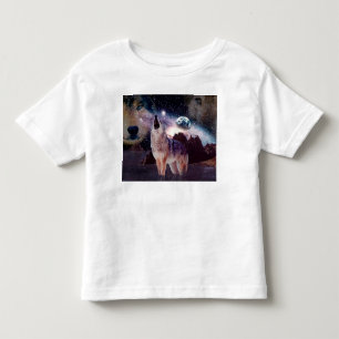 T-shirt Pour Les Tous Petits Loup hurlant à travers l'univers