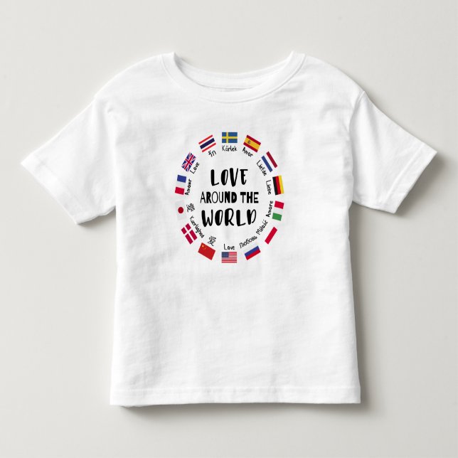 T-shirt Pour Les Tous Petits Love Around the World Languages  (Devant)