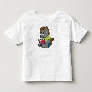 T-shirt Pour Les Tous Petits Lunettes de livre Nerd de cheval