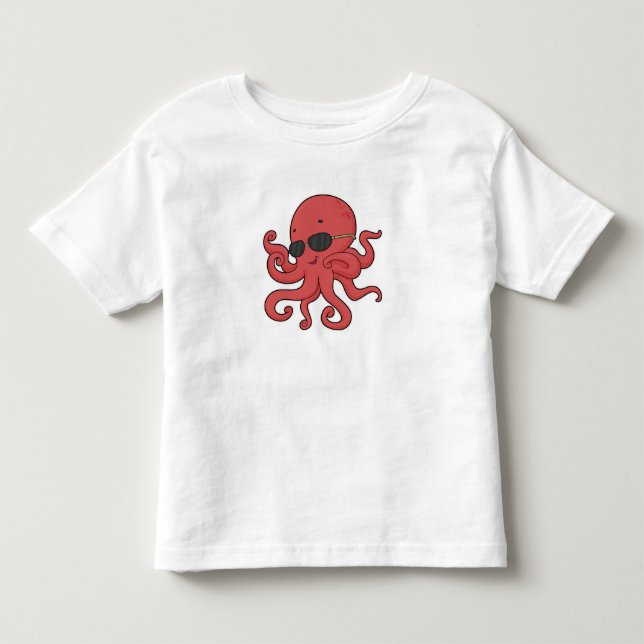 T-shirt Pour Les Tous Petits Lunettes de soleil de poulpe (Devant)