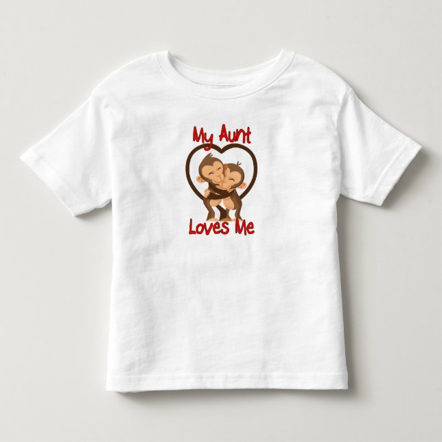 T-shirt Pour Les Tous Petits Ma tante m'aime Singe (Devant)