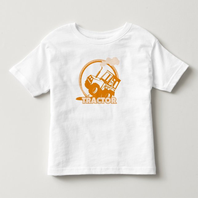 T-shirt Pour Les Tous Petits Machines agricoles oranges de tracteur (Devant)