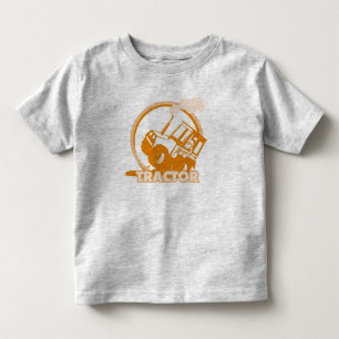 T-shirt Pour Les Tous Petits Machines de ferme de tracteurs Orange