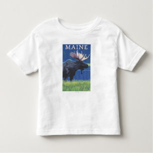 T-shirt Pour Les Tous Petits MaineMoose dans le clair de lune