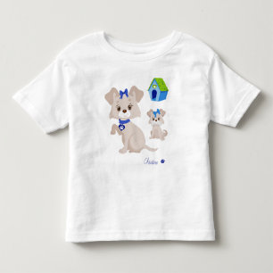 T-shirt Pour Les Tous Petits Maman Chien Adorable avec Chiot