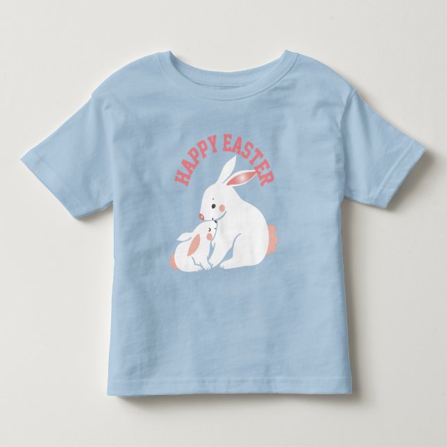 T-shirt Pour Les Tous Petits Maman et bébé lapin de Pâques (Devant)