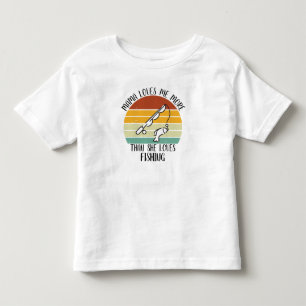 T-shirt Pour Les Tous Petits Maman m'aime plus qu'elle n'aime la pêche PERSONNA