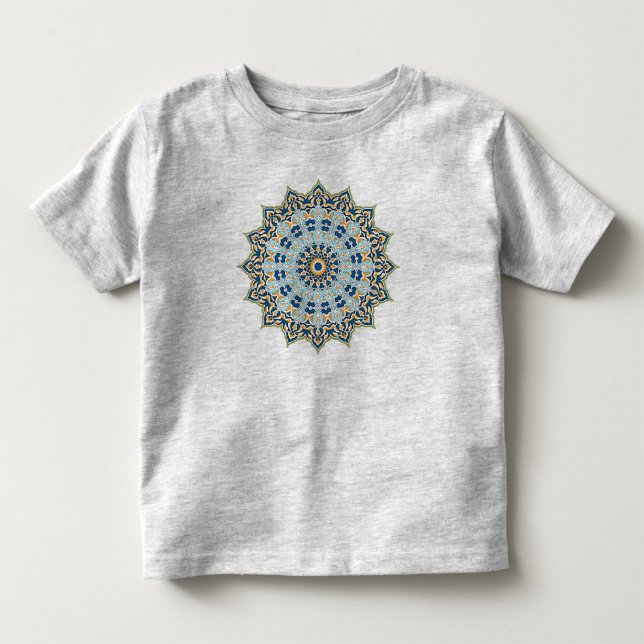 T-shirt Pour Les Tous Petits Mandala orange et bleu (Devant)