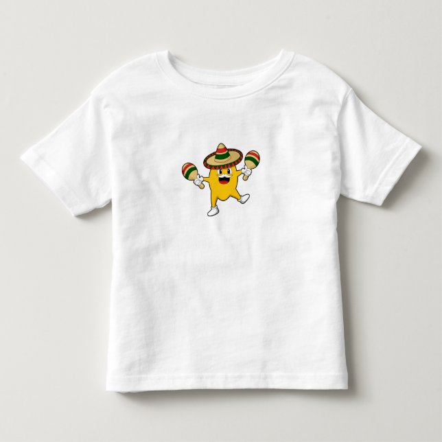 T-shirt Pour Les Tous Petits Mango comme musicien avec Maraca (Devant)