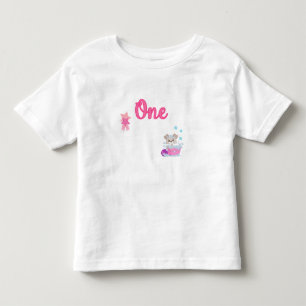 T-shirt Pour Les Tous Petits Marionnette dans le bain un an fille Anniversaire 