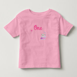 T-shirt Pour Les Tous Petits Marionnette dans le bain une fille d'un an Anniver