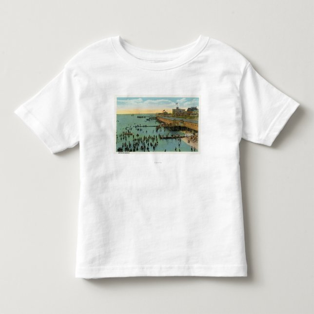 T-shirt Pour Les Tous Petits Martha's Vineyard, vue aérienne de la plage (Devant)