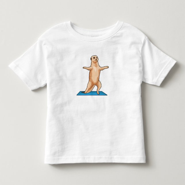 T-shirt Pour Les Tous Petits Meerkat à Fitness Exercice d'étirement (Devant)