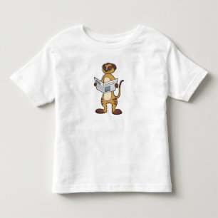 T-shirt Pour Les Tous Petits Meerkat à la lecture d'un journal