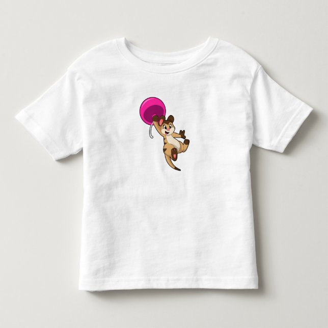 T-shirt Pour Les Tous Petits Meerkat avec ballon (Devant)