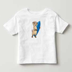 T-shirt Pour Les Tous Petits Meerkat comme surfeur avec Surfer