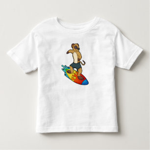 T-shirt Pour Les Tous Petits Meerkat comme surfeur avec Surfer