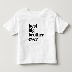 T-shirt Pour Les Tous Petits Meilleur Big Brother Ever Black & White Text Boy