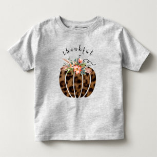 T-shirt Pour Les Tous Petits Merci Leopard Chute Citrouille Thanksgiving Girl