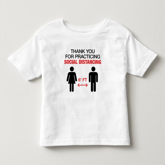 T-shirt Pour Les Tous Petits Merci Pour Pratiquer La Distance Sociale (Devant)