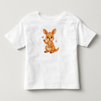T-shirt Pour Les Tous Petits Mère et bébé kangourou adorables