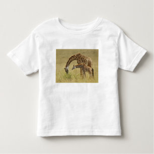 T-shirt Pour Les Tous Petits Mère et bébé Masai Giraffe, Giraffa