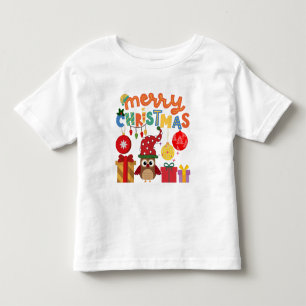 T-SHIRT POUR LES TOUS PETITS MERRY CHRISTMAS PRÉSENTE DES LUMIÈRES PÈRE NOË