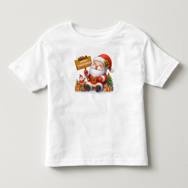 T-shirt Pour Les Tous Petits Merry Christmas Santa Funny  (Devant)