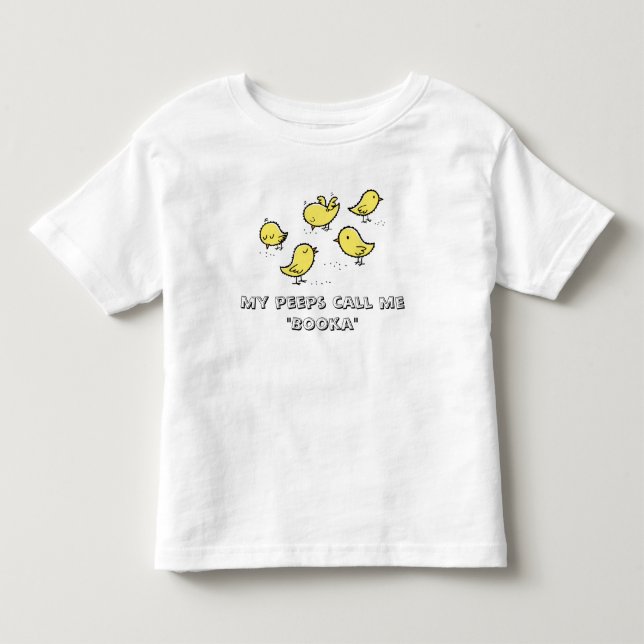 T-shirt Pour Les Tous Petits Mes piaulements m'appellent "Booka " (Devant)