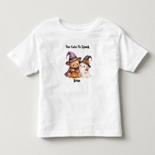 T-shirt Pour Les Tous Petits Mignon ours d'Halloween fantôme personnalisé