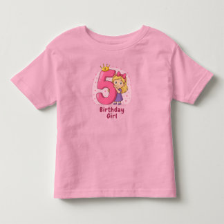 T-shirt Pour Les Tous Petits Mignonne 5e anniversaire Fête de fille