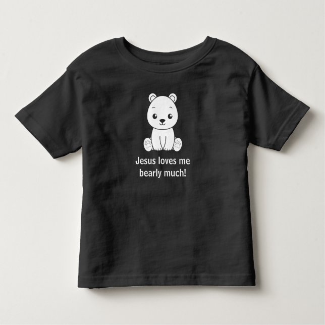 T-shirt Pour Les Tous Petits Mignonne Jésus M'aime Presque Chrétien (Devant)