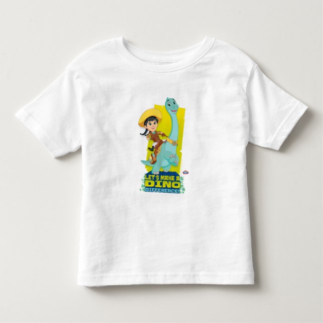 T-shirt Pour Les Tous Petits Min & Clover | Faire une différence Dino (Devant)