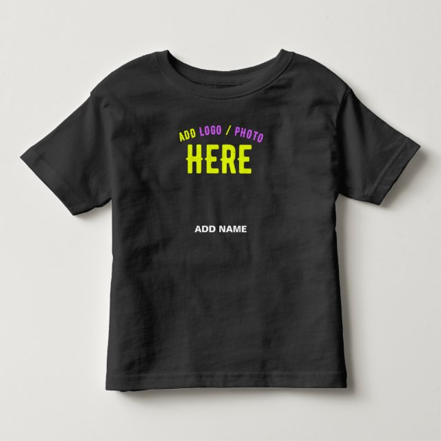 T-SHIRT POUR LES TOUS PETITS MODERNE ET MODERNE PERSONNALISABLE NOIR VÉRIFIÉ (Devant)