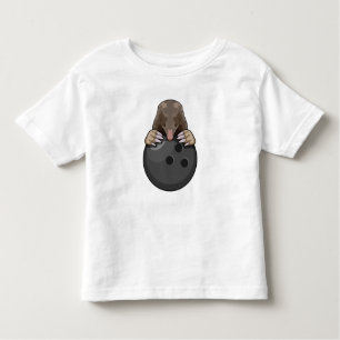 T-shirt Pour Les Tous Petits Mole à Bowling avec Bowling balle