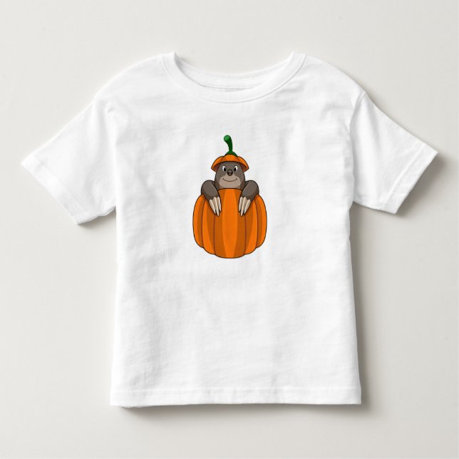 T-shirt Pour Les Tous Petits Mole avec Citrouille (Devant)