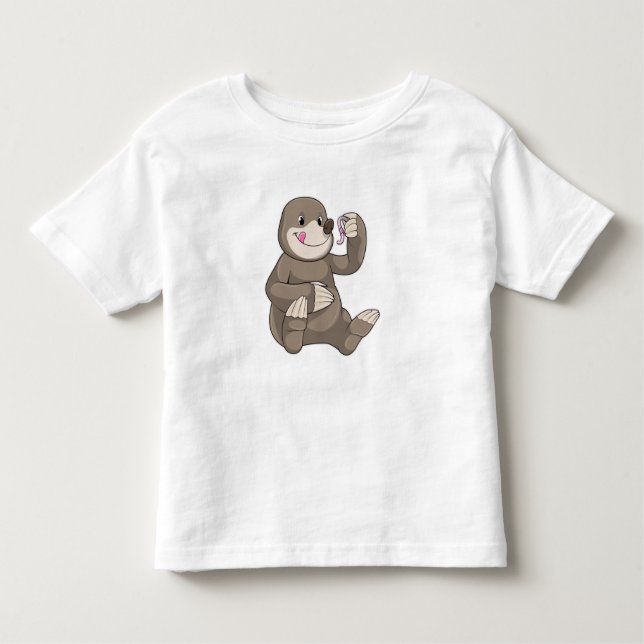 T-shirt Pour Les Tous Petits Mole avec ver de terre (Devant)