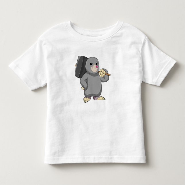 T-shirt Pour Les Tous Petits Mole en Handyman avec Hammer (Devant)
