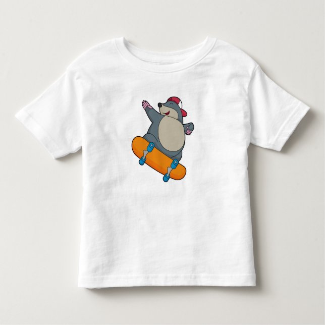 T-shirt Pour Les Tous Petits Mole en skate avec skateboard (Devant)