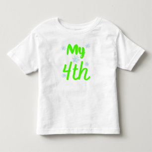 T-shirt Pour Les Tous Petits Mon 4ème anniversaire vert vif