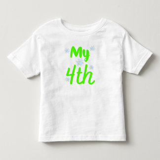 T-shirt Pour Les Tous Petits Mon 4ème anniversaire vert vif