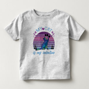 T-shirt Pour Les Tous Petits mon chat est ma valentine, mon chat est ma valenti